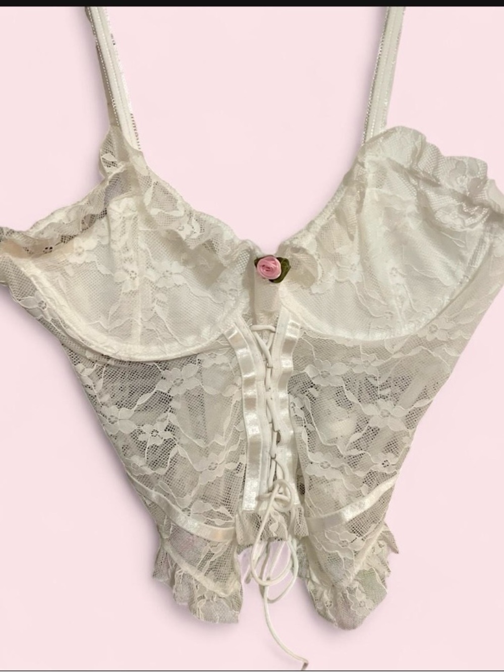 Lace Corset Bustier Top - Ivory
